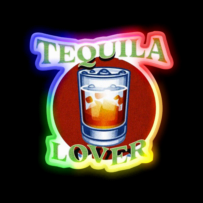 Tequila Lover Party Drink Tequila Led Neon Sign Rgb Color - LED neon sign close-up detail