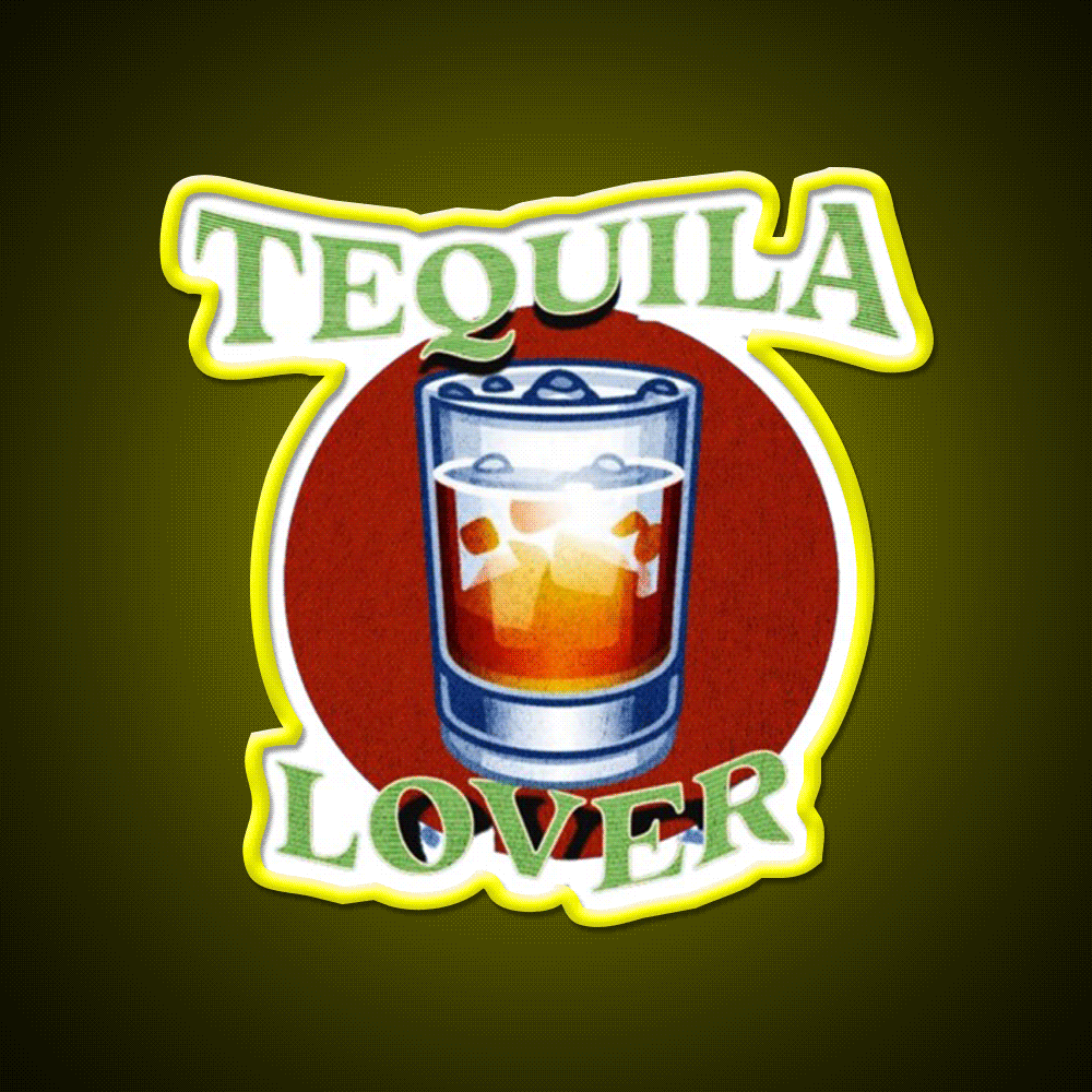 Tequila Lover Party Drink Tequila Led Neon Sign Rgb Color - Custom LED neon sign front view