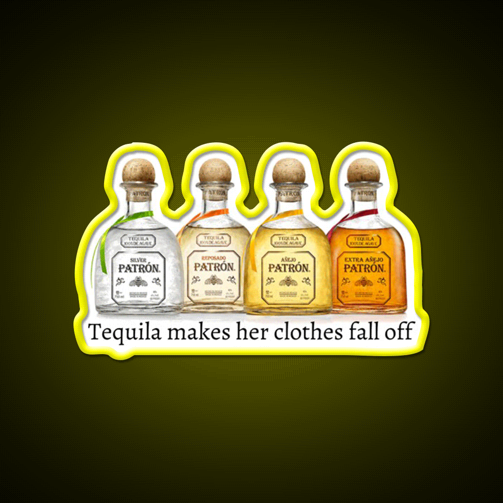 Tequila Makes Her Clothes Fall Off Party Drink Tequila Led Neon Sign Rgb Color - Custom LED neon sign front view