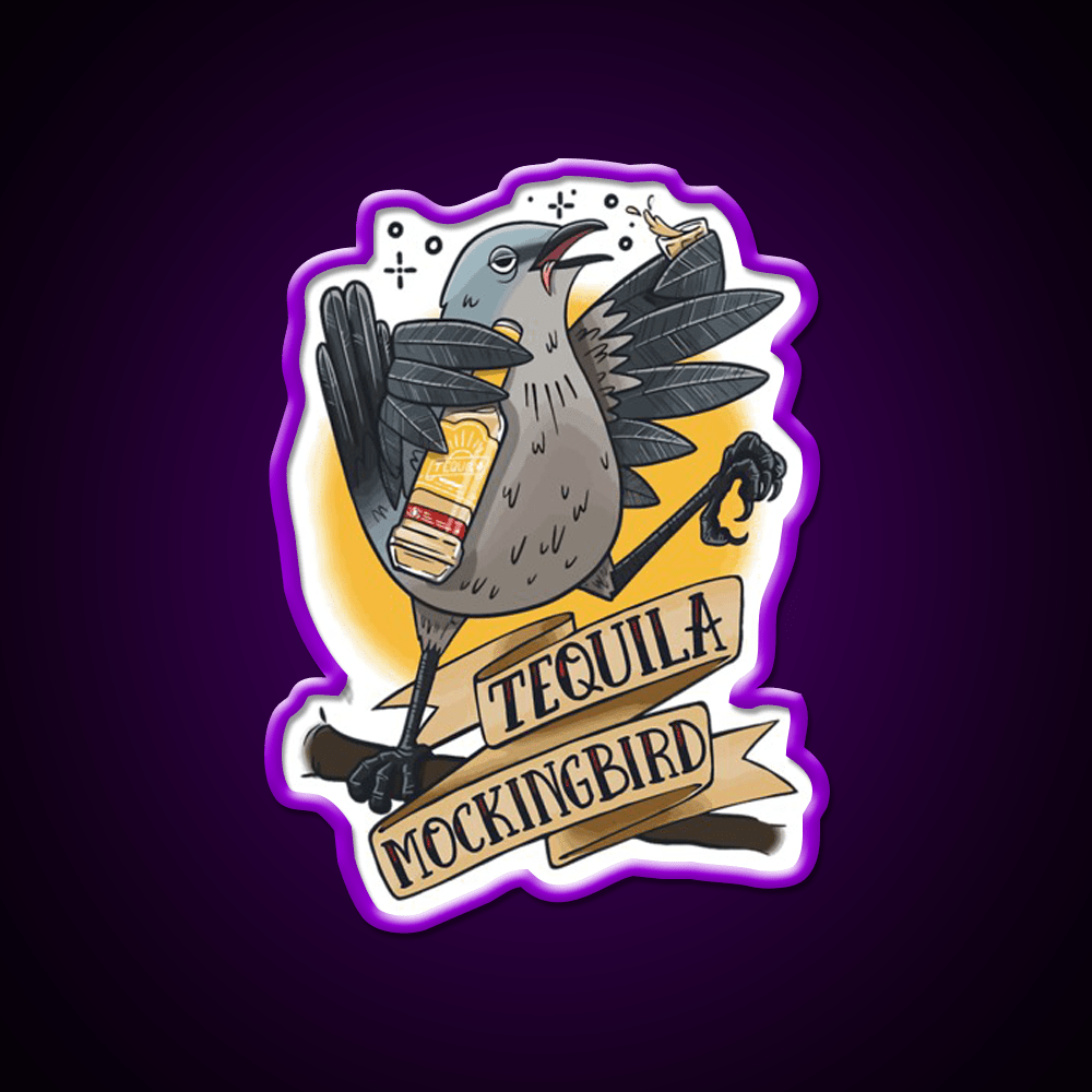 Tequila Mockingbird Party Drink Tequila Led Neon Sign Rgb Color - Shineneon