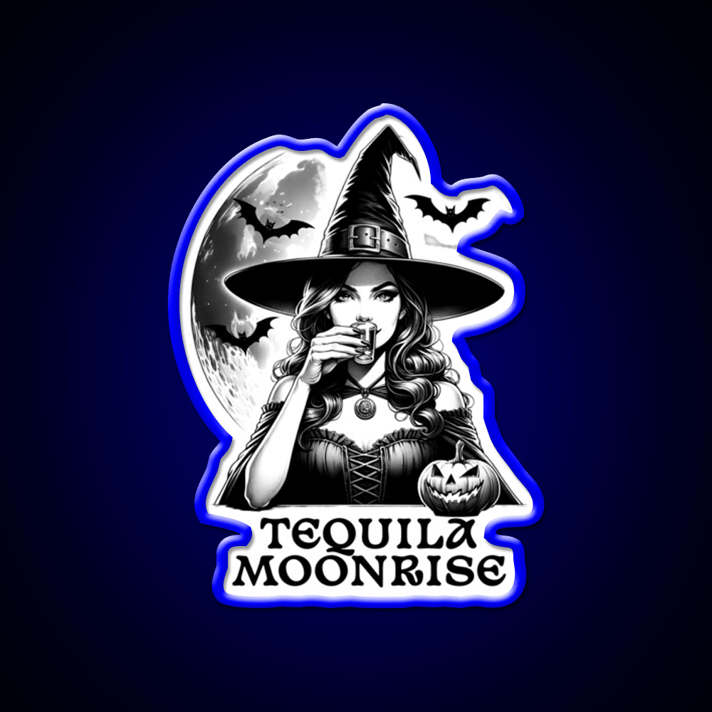 Tequila Moonrise Halloween Witchy Vibes Party Drink Tequila Led Neon Sign Rgb Color - Shineneon