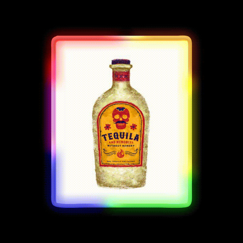 Tequila Party Drink Tequila Led Neon Sign Wall Light Rgb Color - LED neon sign close-up detail