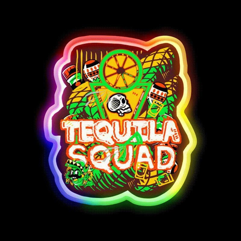 Tequila Party Party Drink Tequila Led Neon Sign Rgb Color - LED neon sign close-up detail