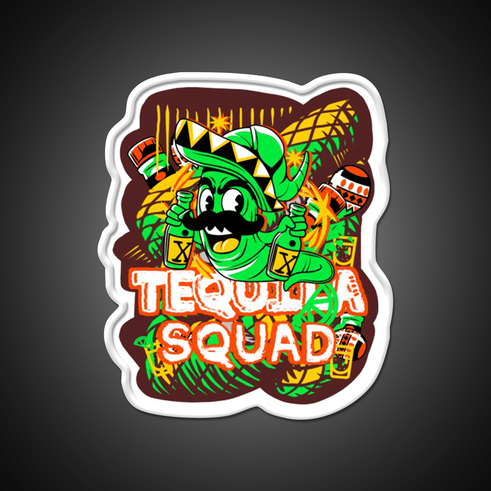 Tequila Party Squad Cool Tequila Worm Party Drink Tequila Led Neon Sign Rgb Color - Shineneon