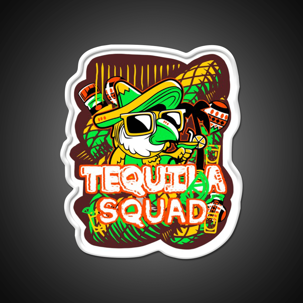 Tequila Party Squad Cooler Mexican League Party Drink Tequila Led Neon Sign Rgb Color - Shineneon