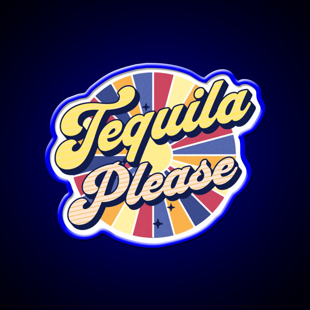 Tequila Please Colorful Text Party Drink Tequila Led Neon Sign Rgb Color - Shineneon