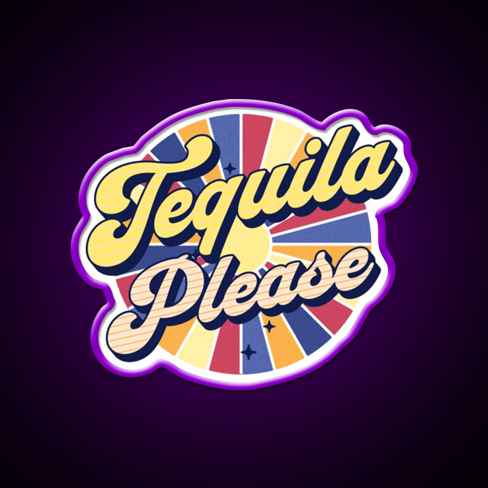 Tequila Please Colorful Text Party Drink Tequila Led Neon Sign Rgb Color - Shineneon