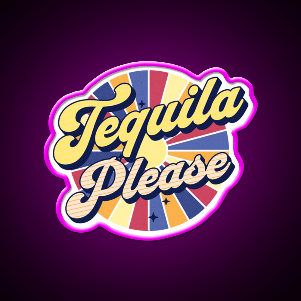 Tequila Please Colorful Text Party Drink Tequila Led Neon Sign Rgb Color - Shineneon
