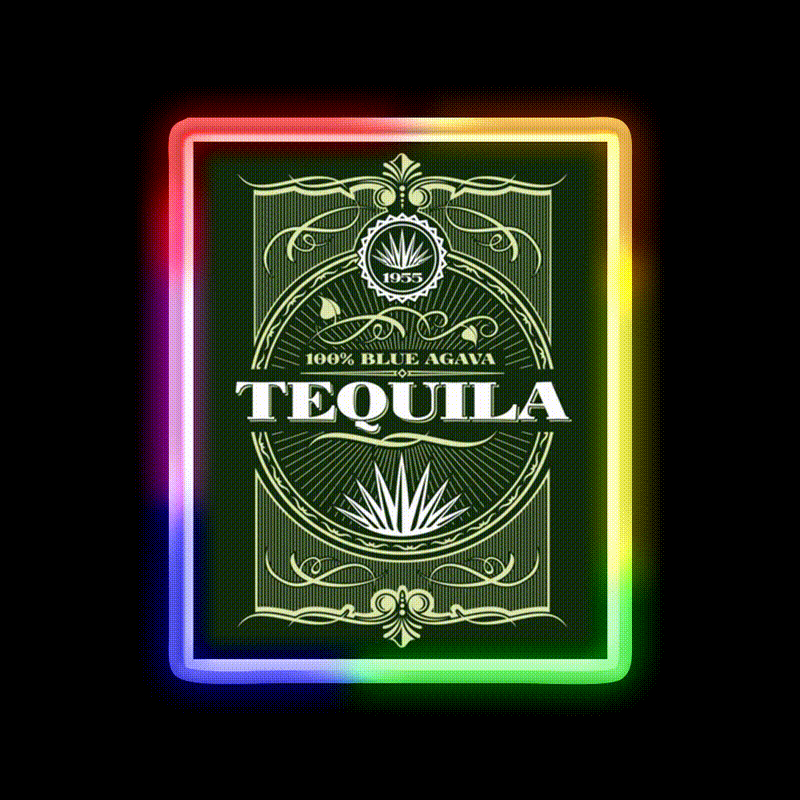Tequila Retro Style Party Drink Tequila Led Neon Sign Rgb Color - LED neon sign close-up detail