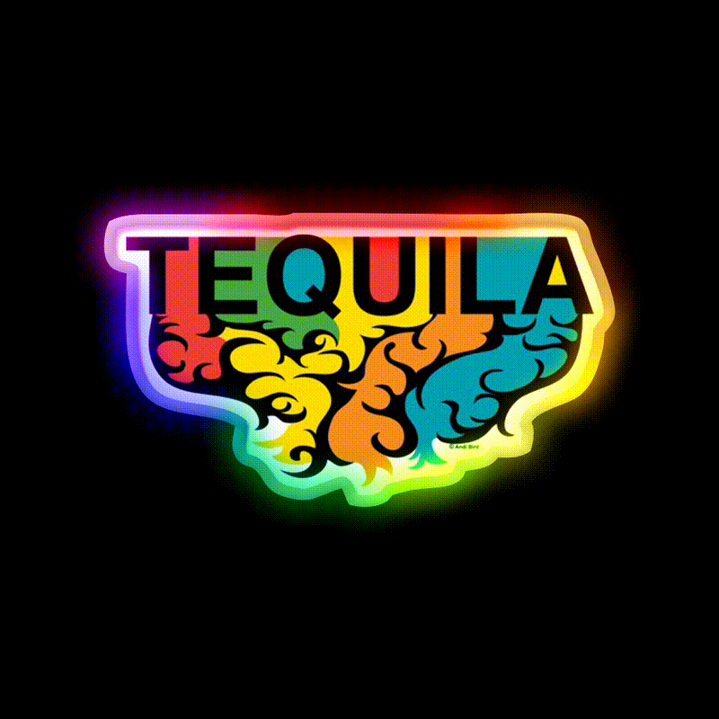Tequila Rules Party Drink Tequila Led Neon Sign Rgb Color - LED neon sign close-up detail