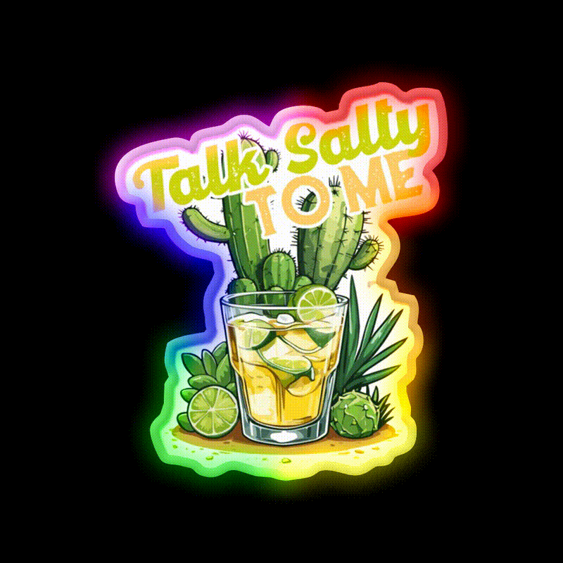 Tequila Saying Party Drink Tequila Led Neon Sign Cocktail Neon Sign Rgb Color - LED neon sign close-up detail