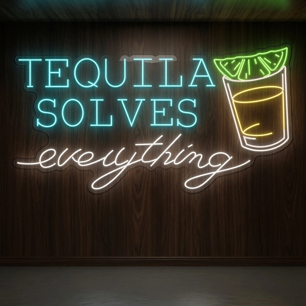 Tequila Solves Everything LED Neon Sign - 01 Original Product Image