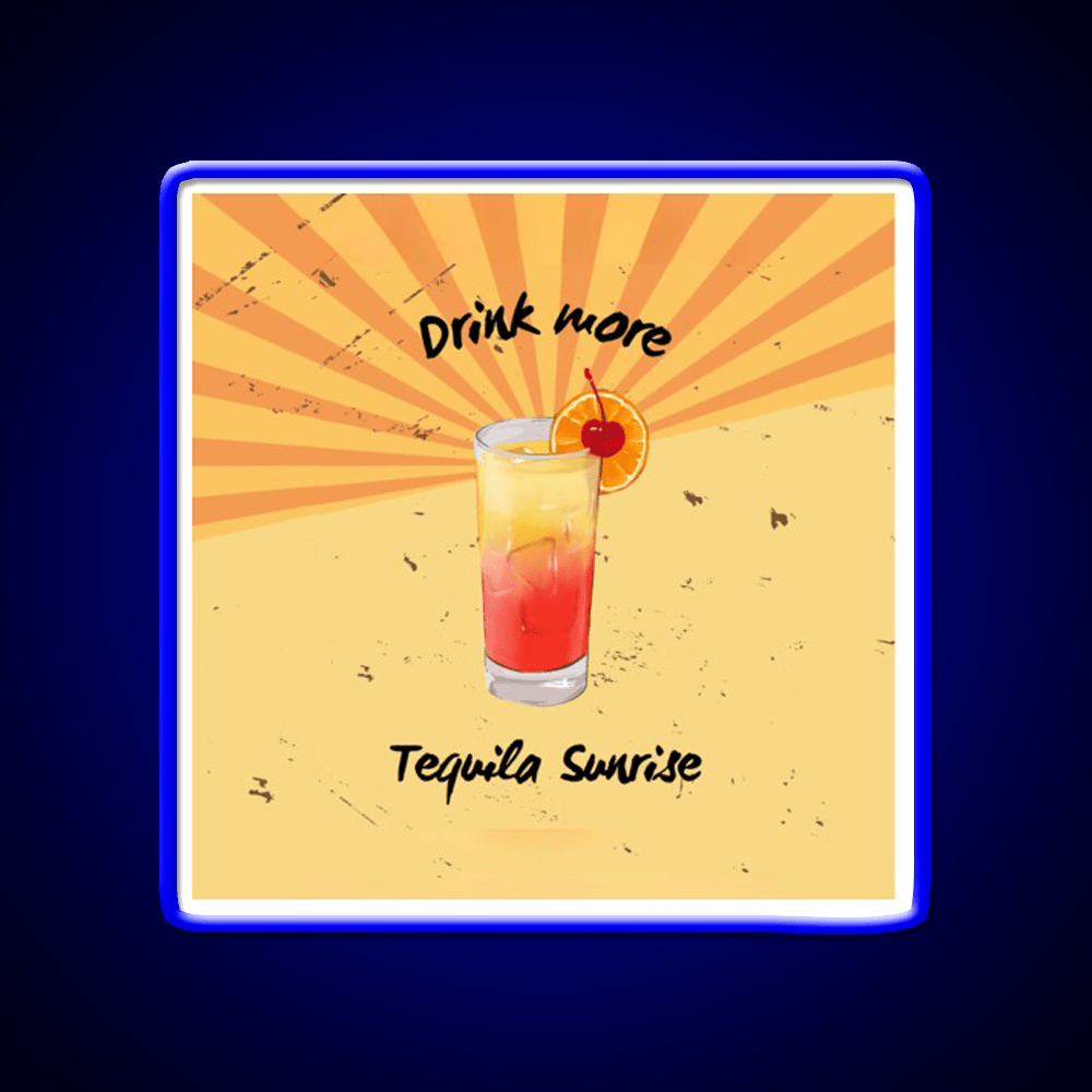 Tequila Sunrise Cocktail Graphics Party Drink Tequila Led Neon Sign Rgb Color - Shineneon