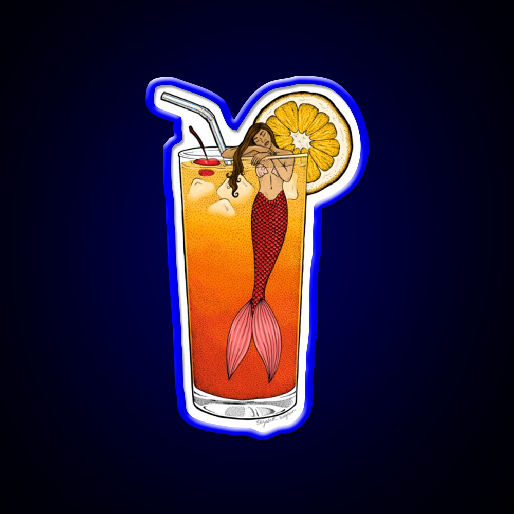 Tequila Sunrise Mermaid Cocktail Bar Decor Led Neon Sign Rgb Color - LED neon sign view 5