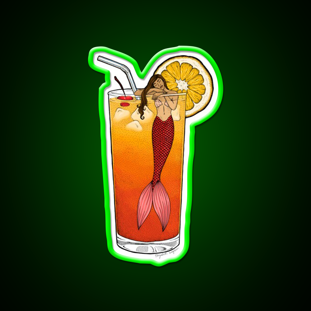 Tequila Sunrise Mermaid Cocktail Bar Decor Led Neon Sign Rgb Color - LED neon sign view 8