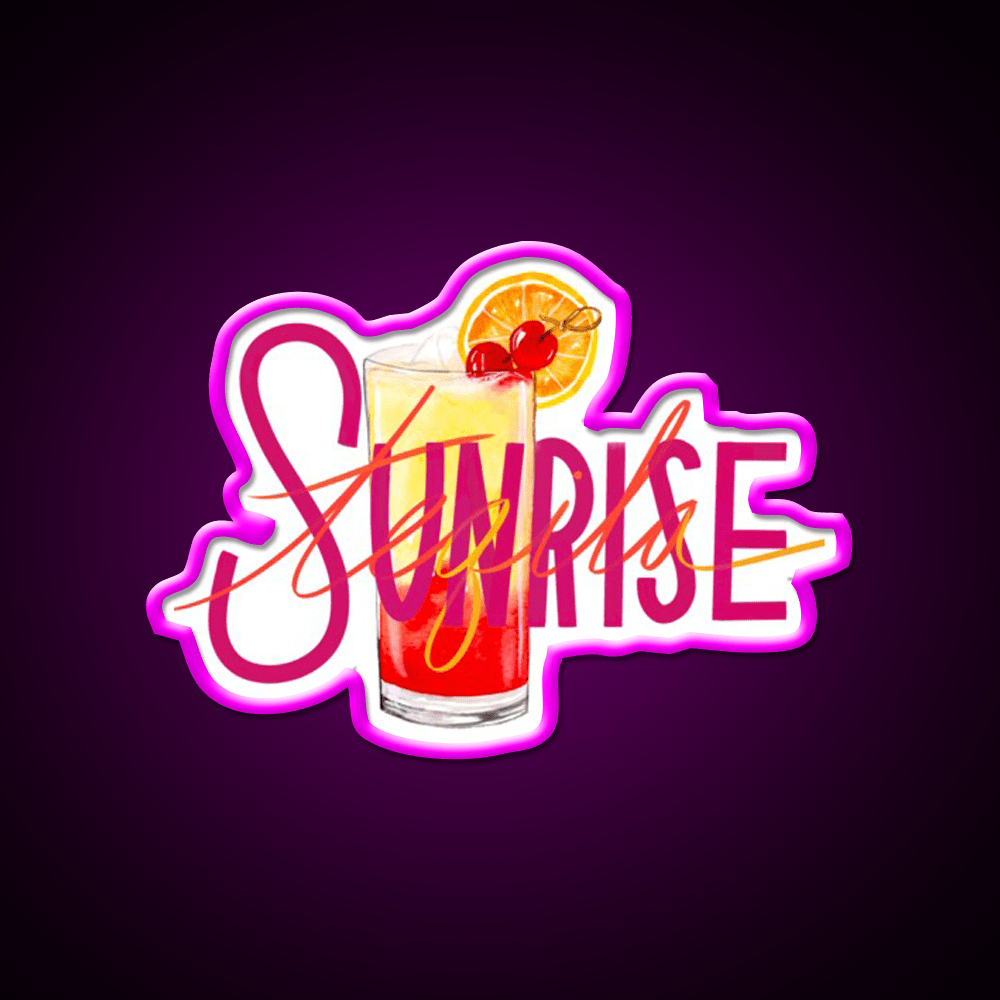 Tequila Sunrise Party Drink Tequila Led Neon Sign Bar Neon Sign Rgb Color - Shineneon
