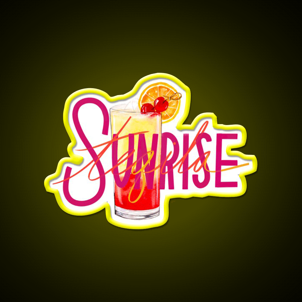 Tequila Sunrise Party Drink Tequila Led Neon Sign Bar Neon Sign Rgb Color