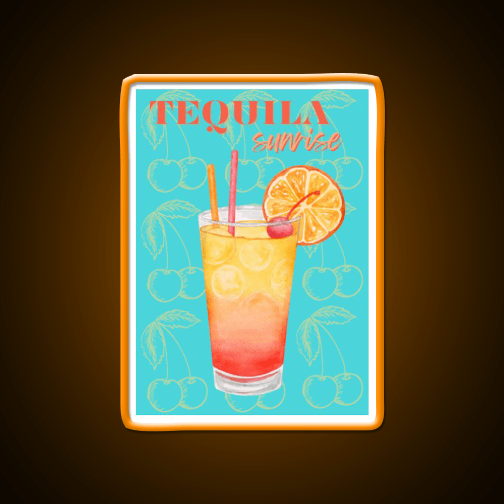 Tequila Sunrise Party Drink Tequila Led Neon Sign Bar Wall Light Rgb Color - Shineneon