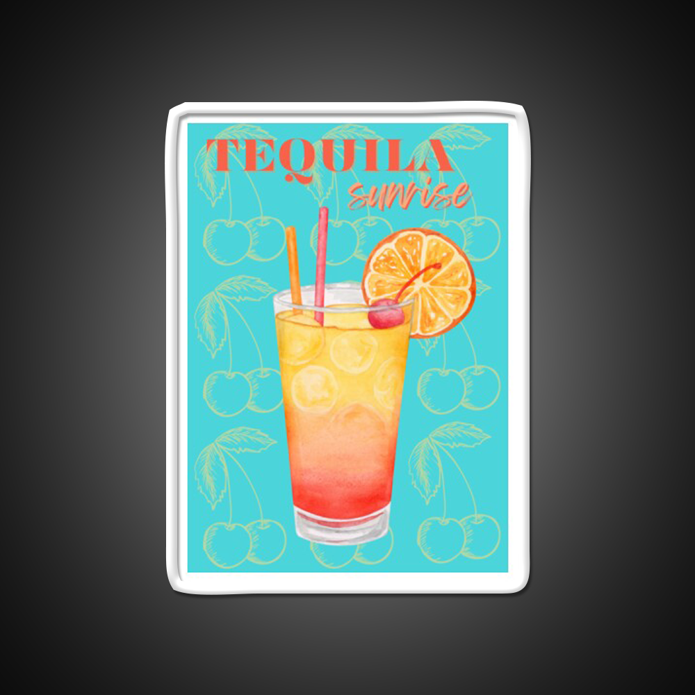 Tequila Sunrise Party Drink Tequila Led Neon Sign Bar Wall Light Rgb Color