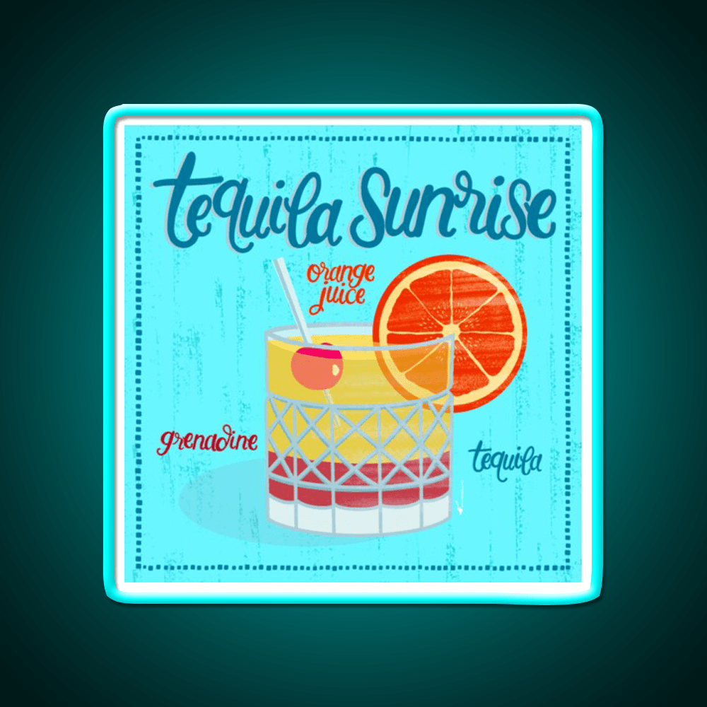 Tequila Sunrise Party Drink Tequila Led Neon Sign Wall Light Rgb Color - Shineneon