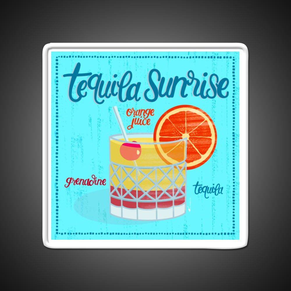 Tequila Sunrise Party Drink Tequila Led Neon Sign Wall Light Rgb Color