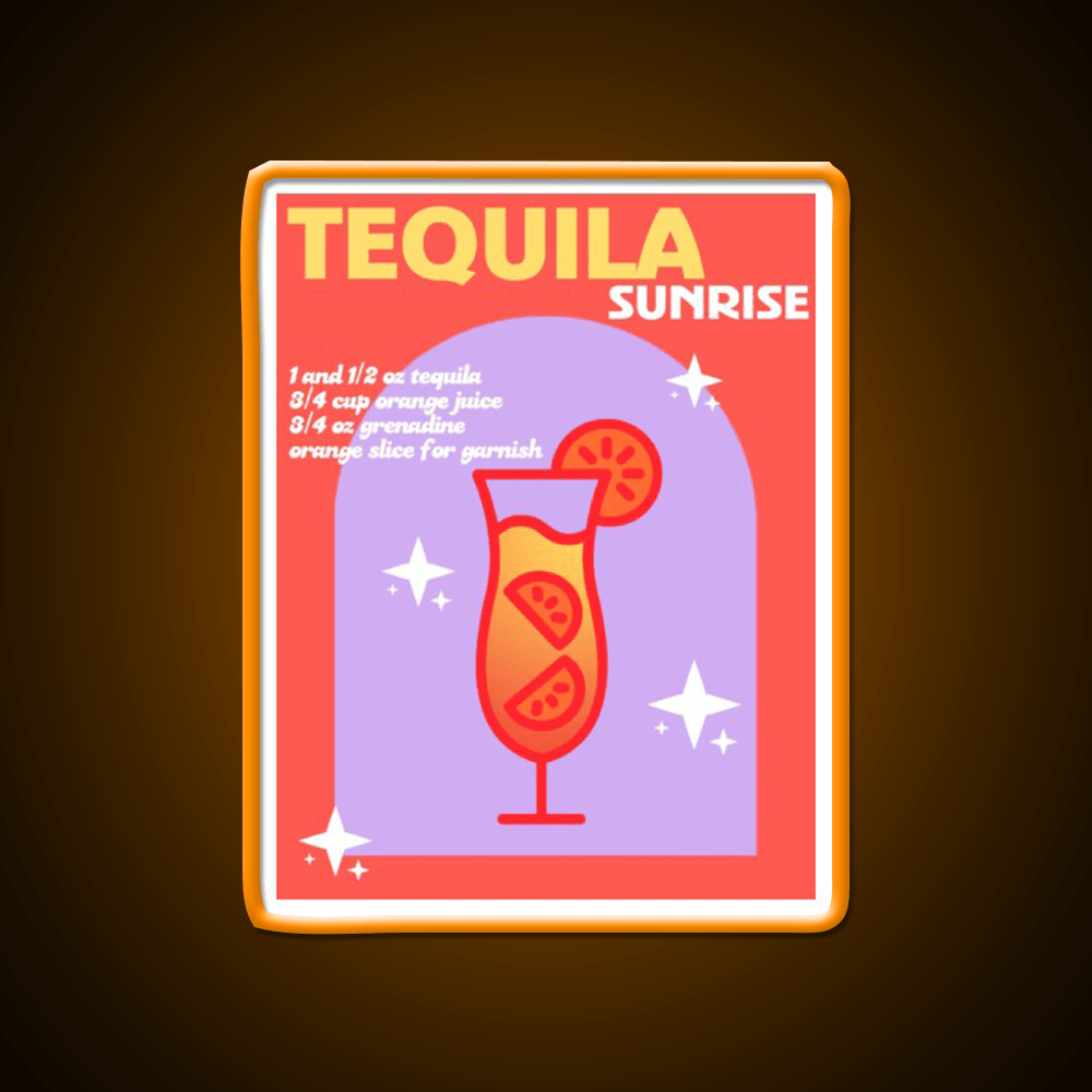Tequila Sunrise Party Drink Tequila Led Neon Sign Wall Neon Sign Rgb Color - Shineneon