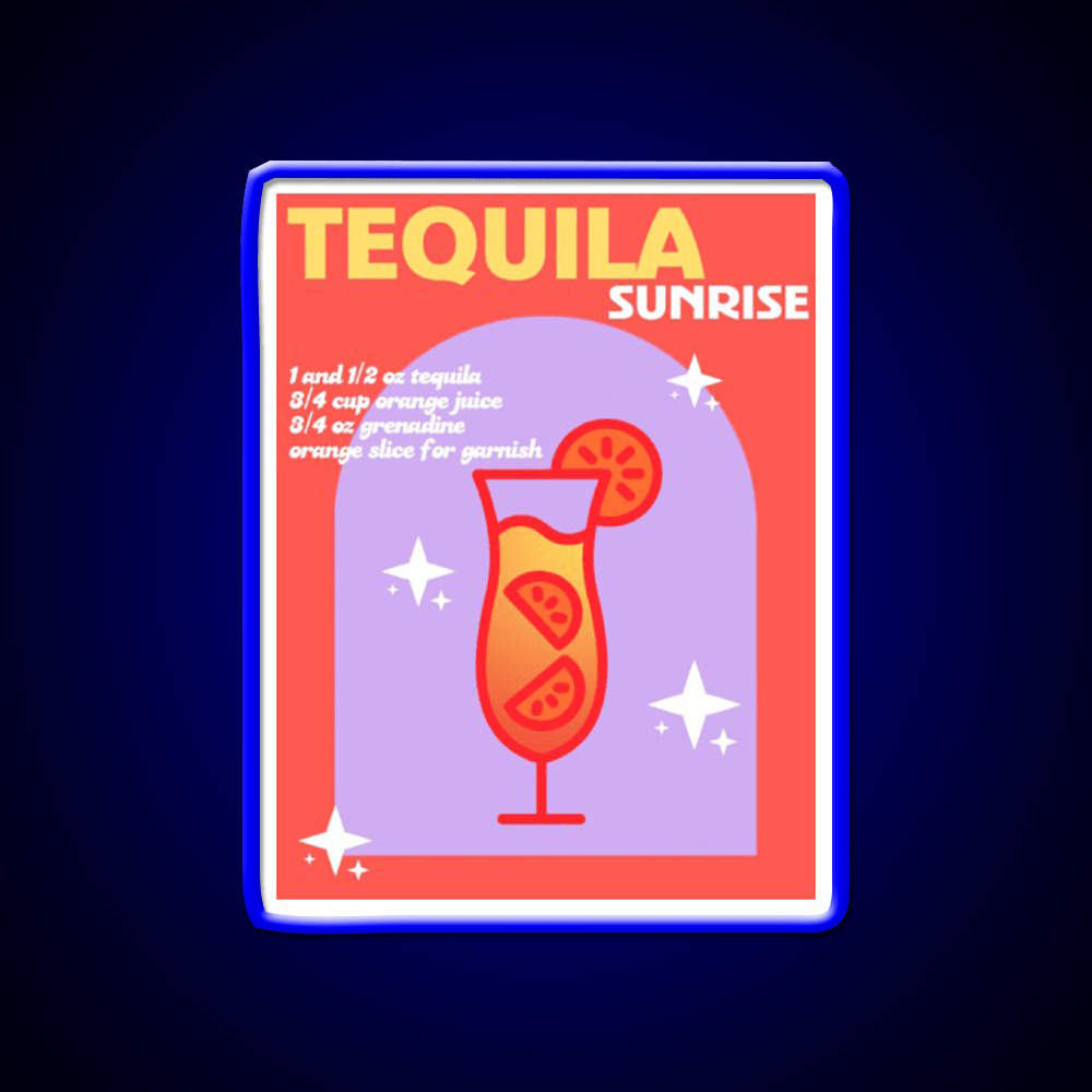 Tequila Sunrise Party Drink Tequila Led Neon Sign Wall Neon Sign Rgb Color - Shineneon