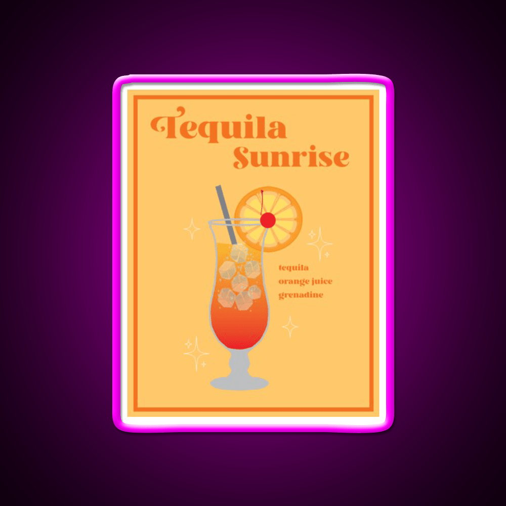 Tequila Sunrise Wall Print Party Drink Tequila Led Neon Sign Rgb Color - Shineneon