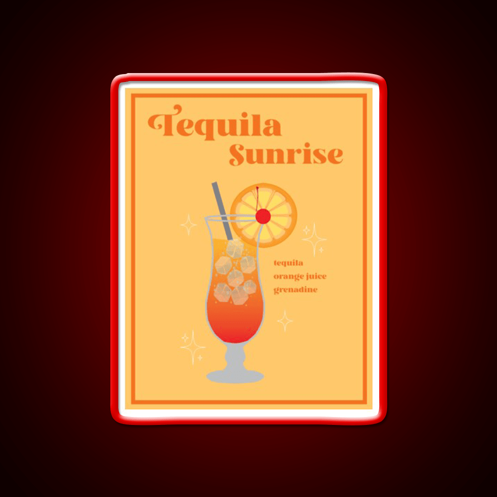 Tequila Sunrise Wall Print Party Drink Tequila Led Neon Sign Rgb Color - Shineneon