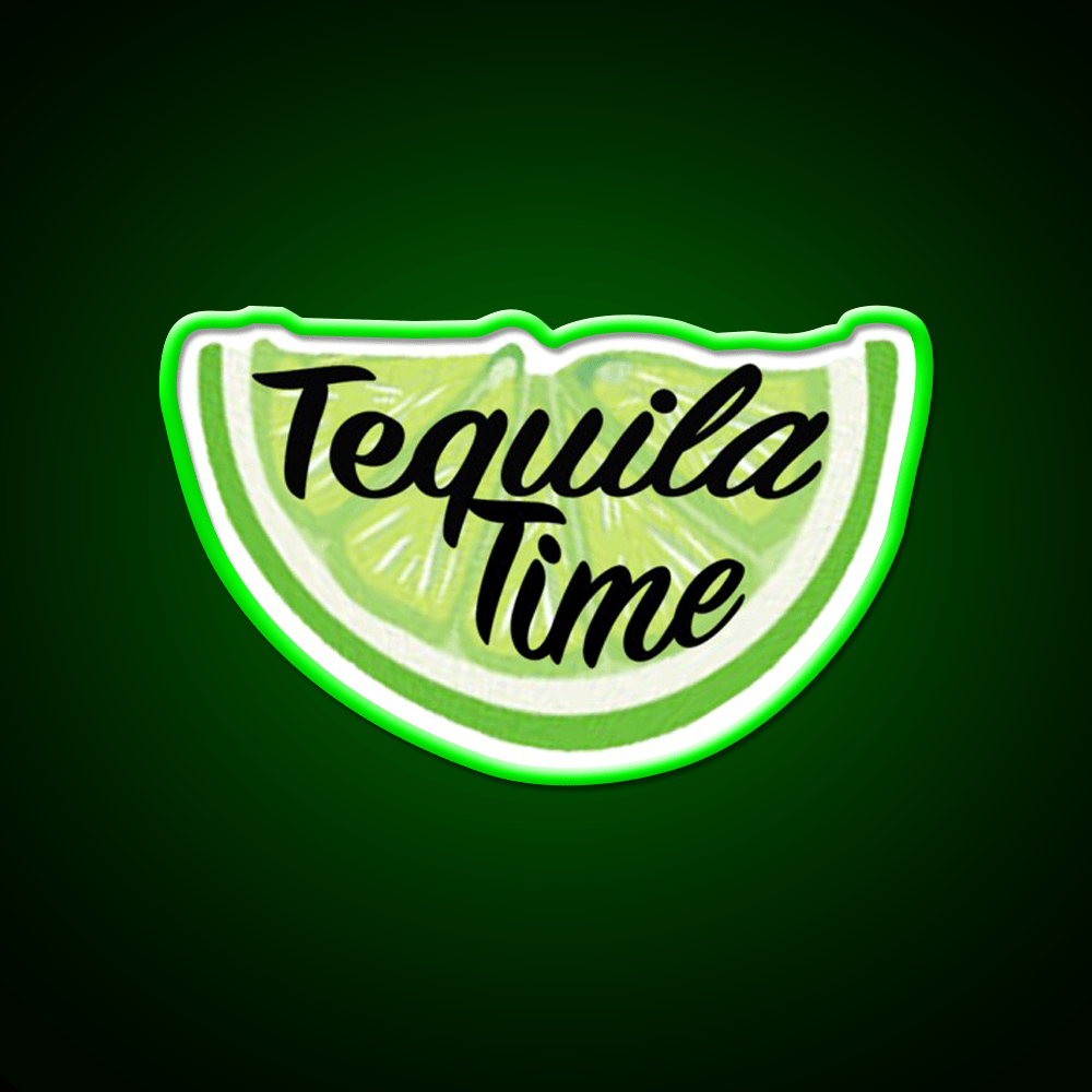 Tequila Time Lime Slice Party Drink Tequila Led Neon Sign Rgb Color - Shineneon