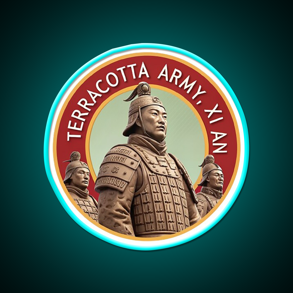 Terracotta Army Asian Cultural Led Neon Sign Rgb Color - Size and dimension reference