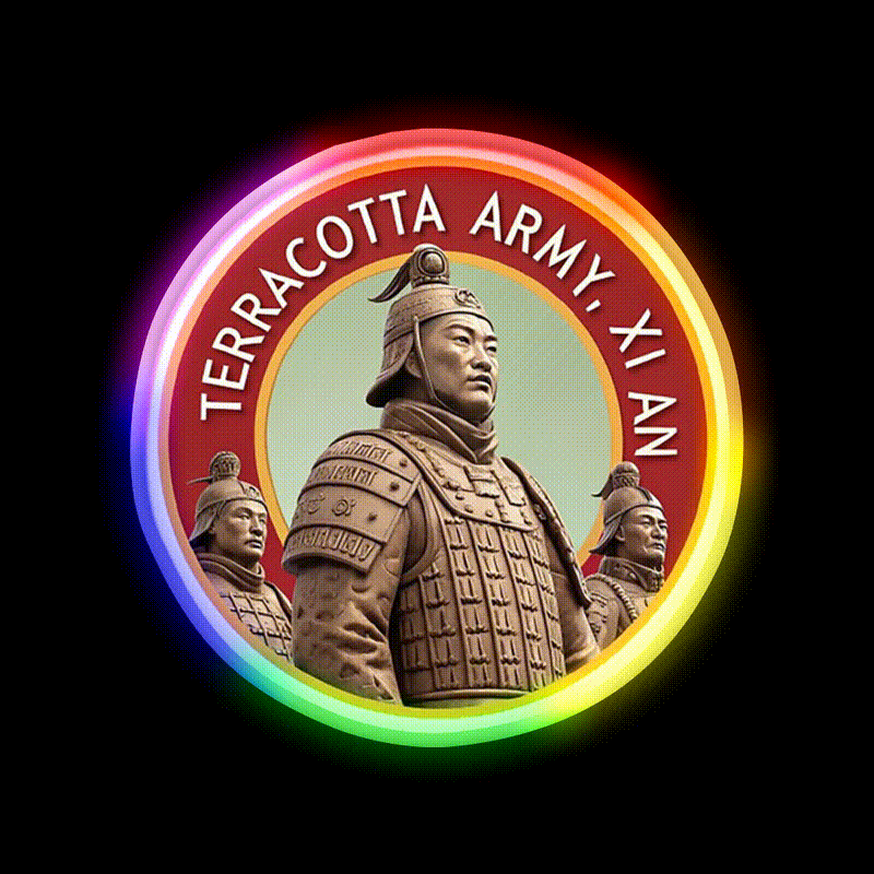 Terracotta Army Asian Cultural Led Neon Sign Rgb Color - LED neon sign close-up detail