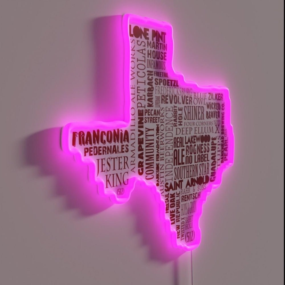 Texas Beer Lovers Merch Red For Oktoberfest Rgb Led Neon Sign - Shineneon