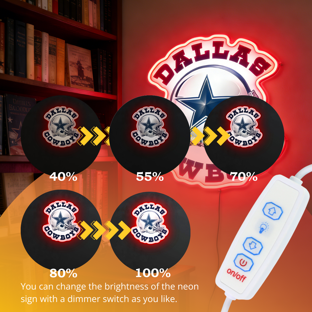 Texas Football Star LED Neon Sign USB Game Day Light for Man Cave