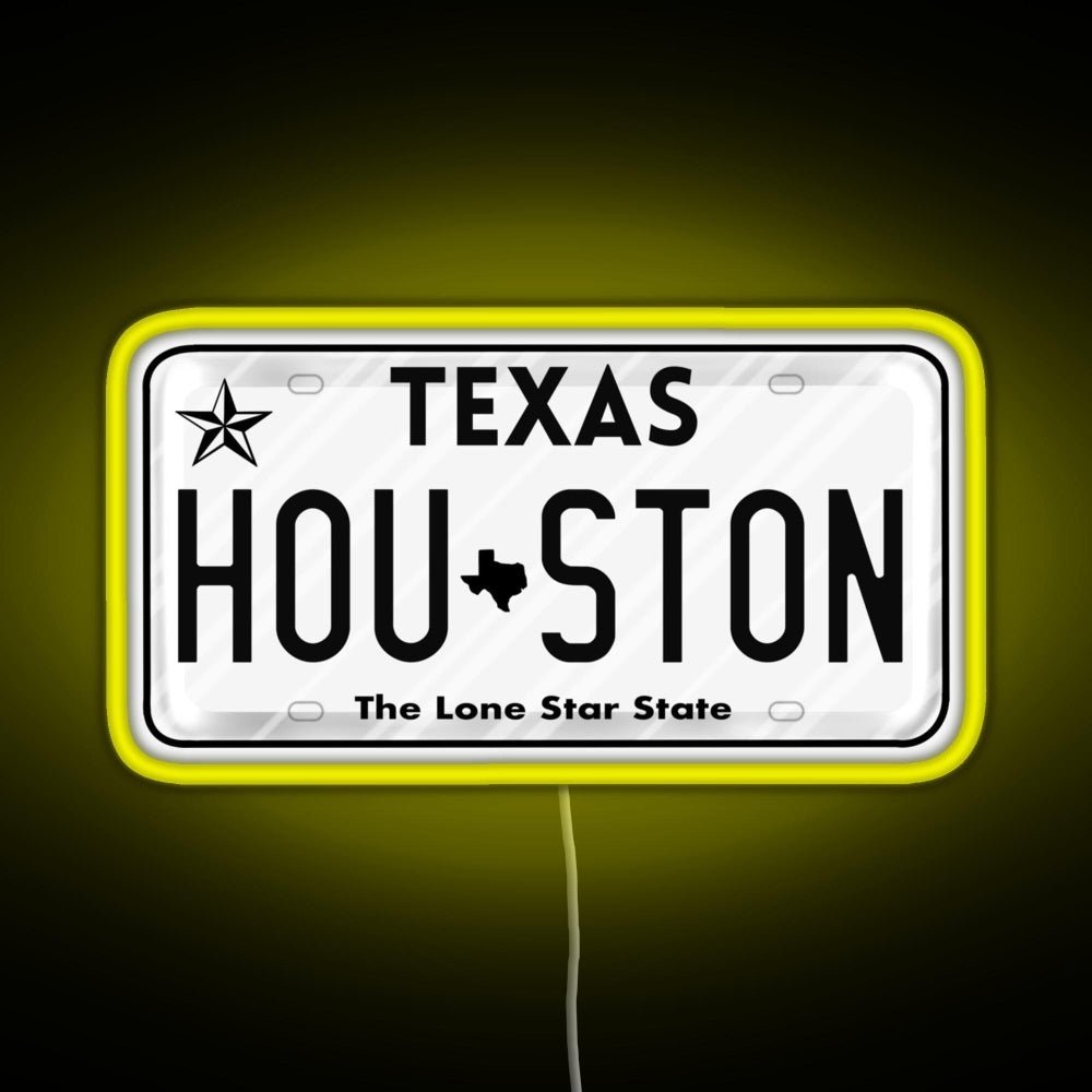 Texas License Plate Rgb Neon Sign - Shineneon