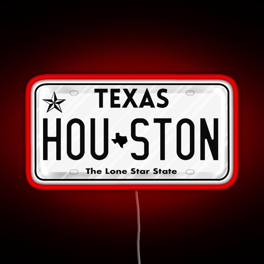 Texas License Plate Rgb Neon Sign - Shineneon