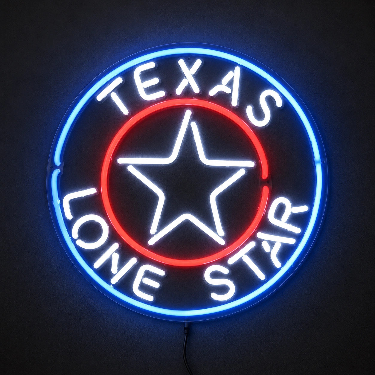 Texas Lone Star Circle Neon Sign LED Neon Sign main product image