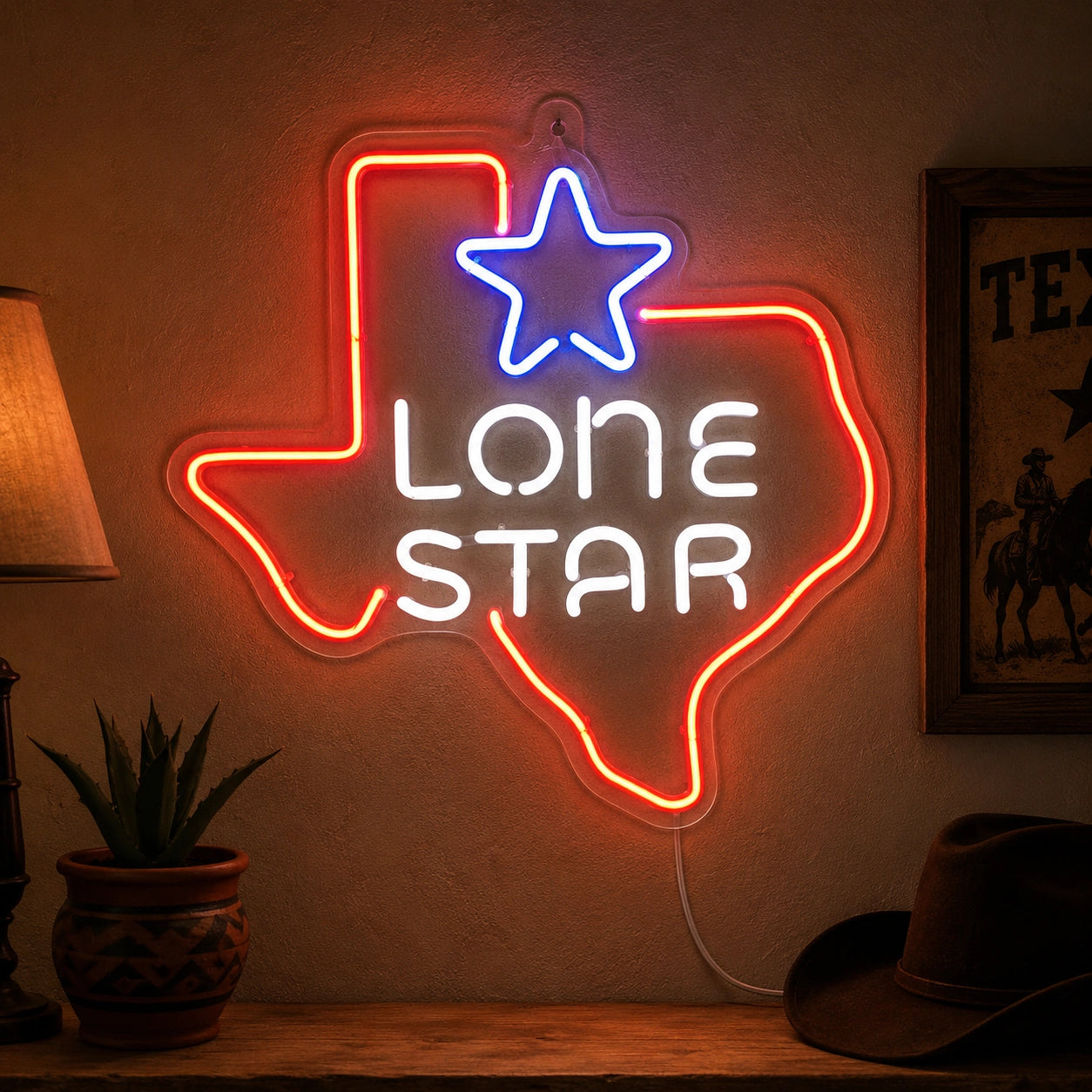 Texas Lone Star Map Neon Sign LED Neon Sign high-converting product image