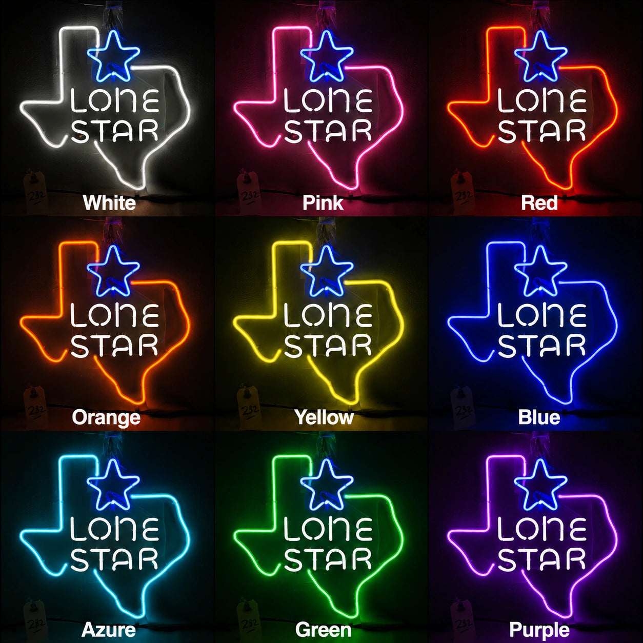 Texas Lone Star Map Neon Sign LED Neon Sign color grid