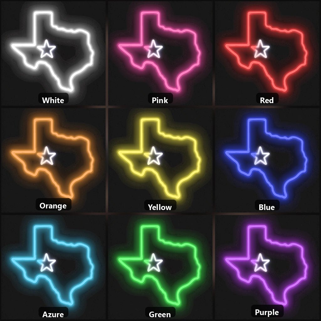 Texas Map Lone Star Vintage LED Neon Sign - Shineneon