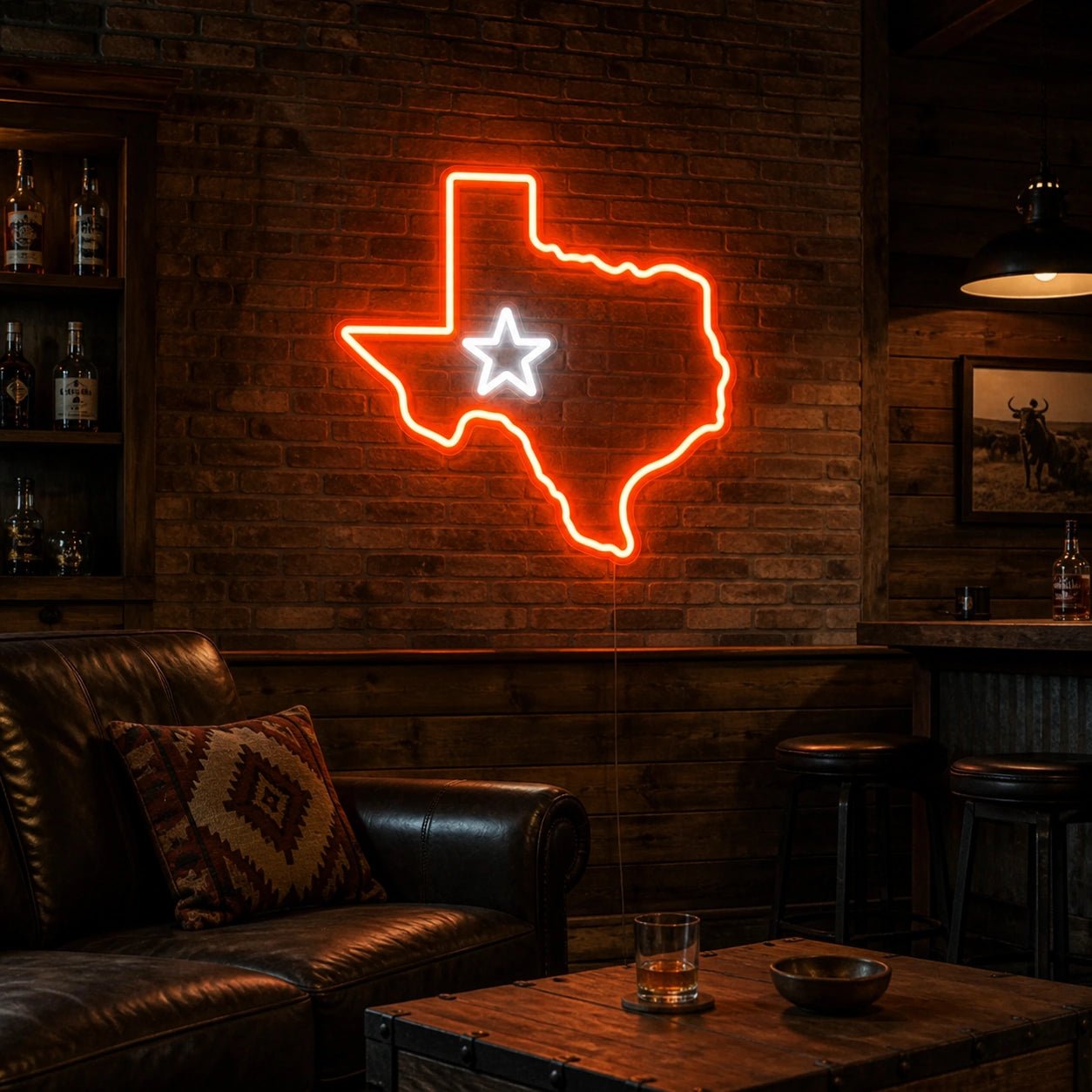 Texas Map Lone Star Vintage LED Neon Sign - Shineneon