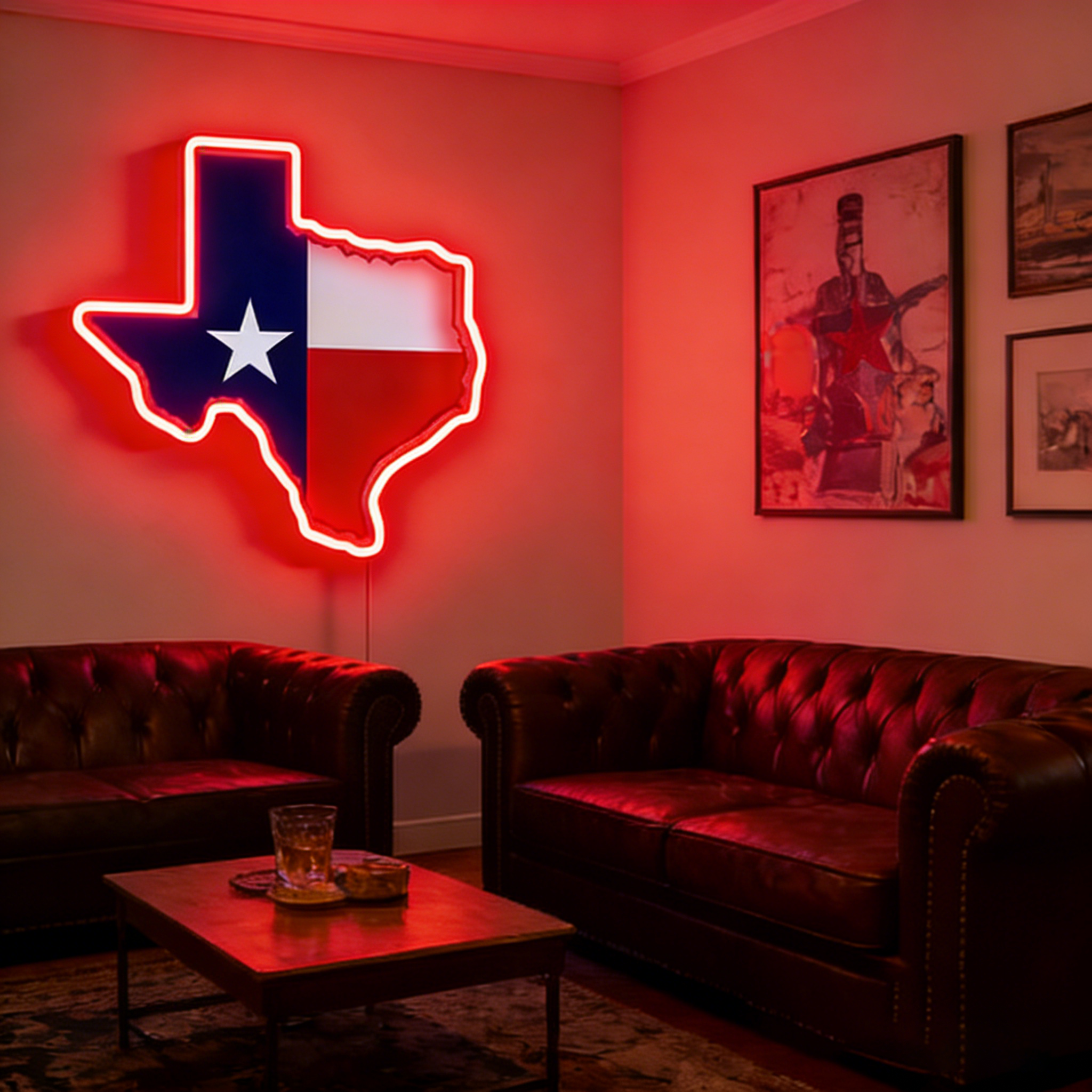Texas LED USB Neon Signs Iconic Texas Wall Decor for Garages Man Cave