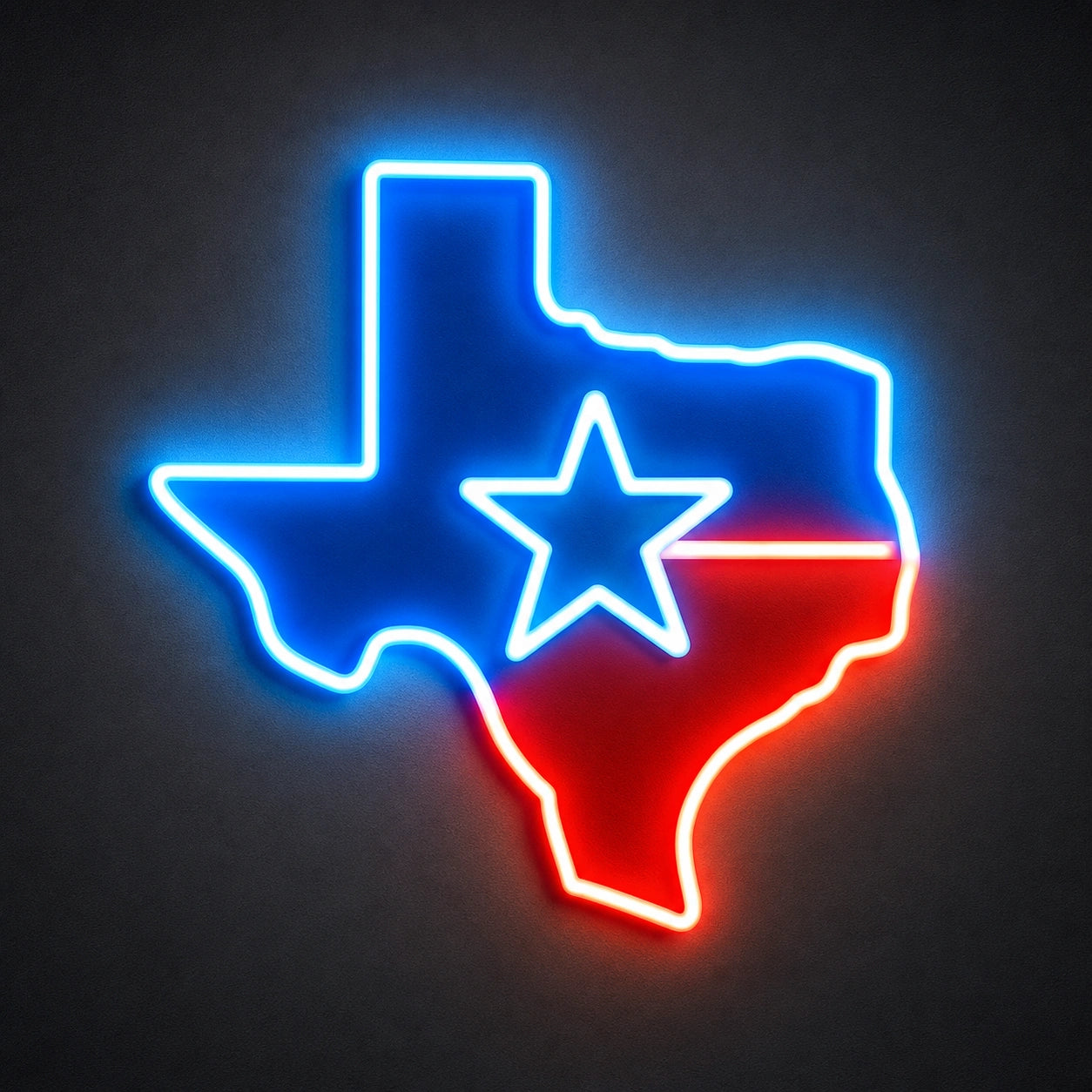 Texas Map Star LED Neon Sign main product image