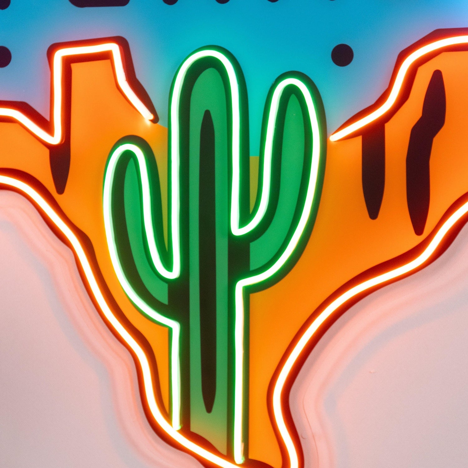 Texas Map Uv Printed Led Neon Sign With Cactus And Pop Art For Home Bar Decor | Shineneon