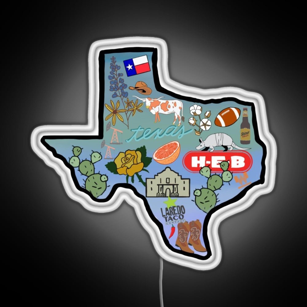 Texas Pride Sticker Rgb Led Neon Sign Pop Wall Art - Shineneon