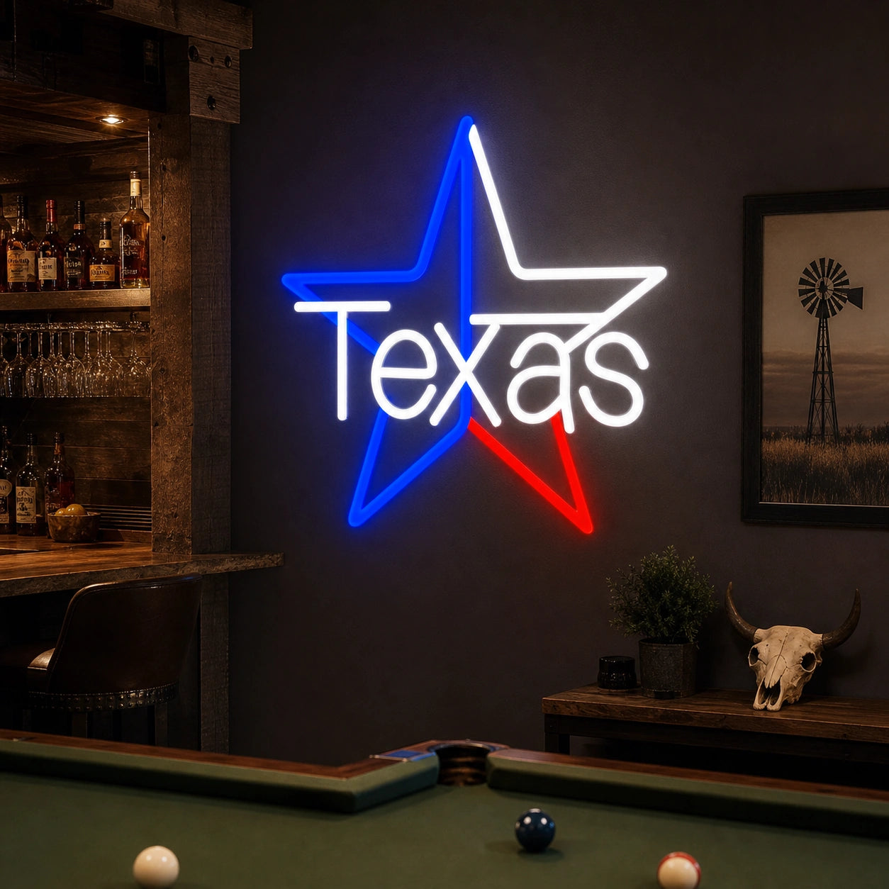 Texas Star LED Neon Sign real lifestyle scene
