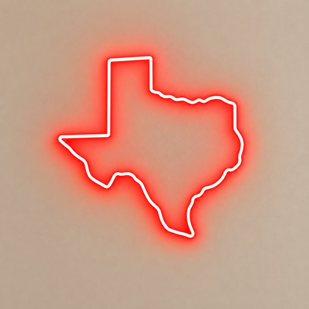 Texas State Map Red LED Neon Sign - Shineneon