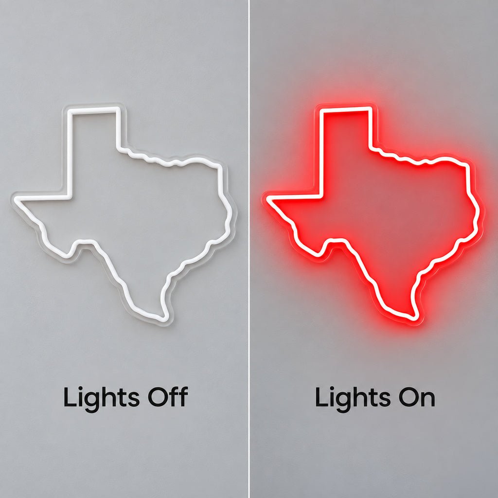 Texas State Map Red LED Neon Sign - Shineneon