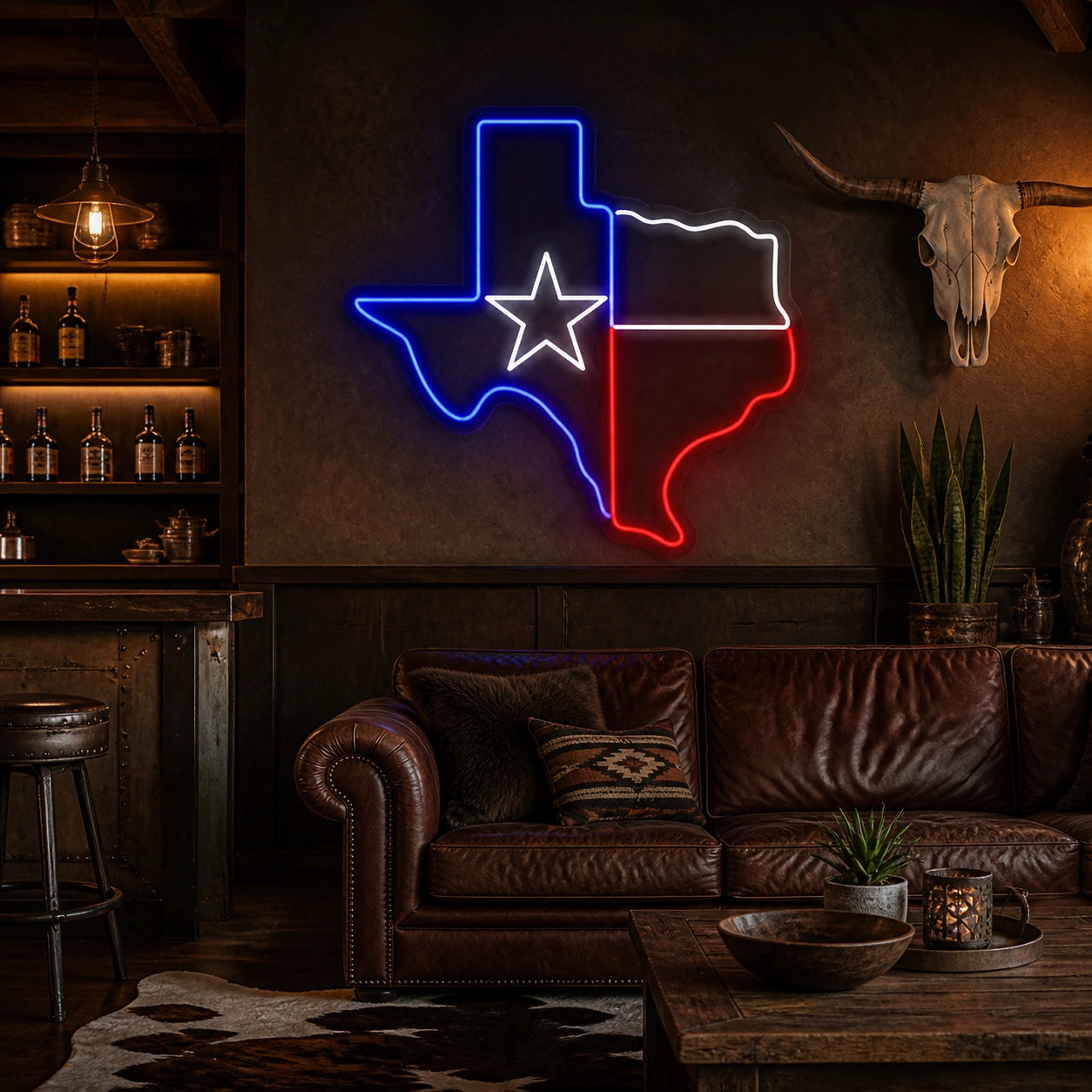Texas State Outline Vintage LED Neon Sign high-converting product image