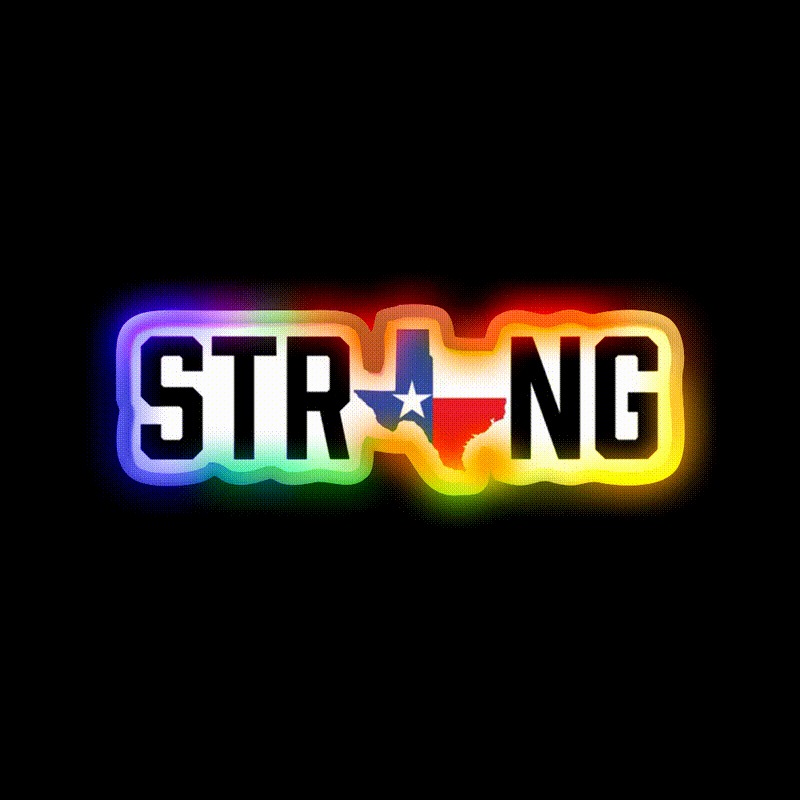 Texas State Strong Red White Blue Gym Fitness Led Neon Sign Rgb Color